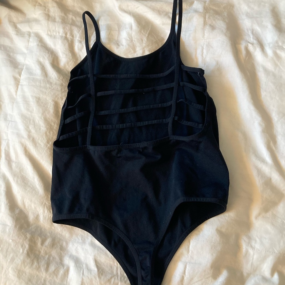 Open cross back bodysuit